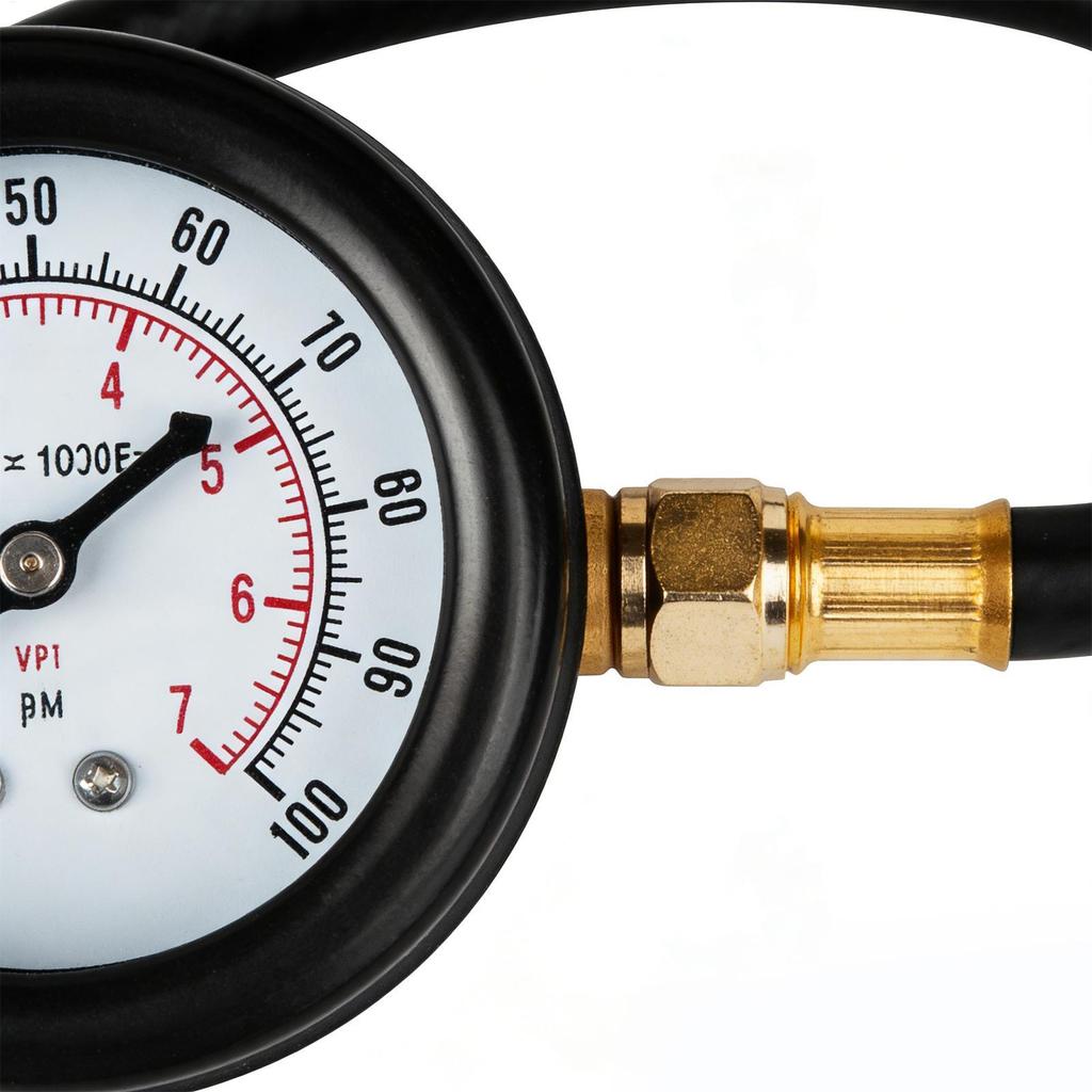 Fuel Injector Pressure Gauge Tester Kit Diesel Engine Compression 0-100 PSI Gas Oil Pressure Tools for Car Motorcycle