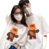 Trendiges Damen-T-Shirt mit kurzen Ärmeln und Bärenmotiv – Perfekter Sommer-Partnerlook