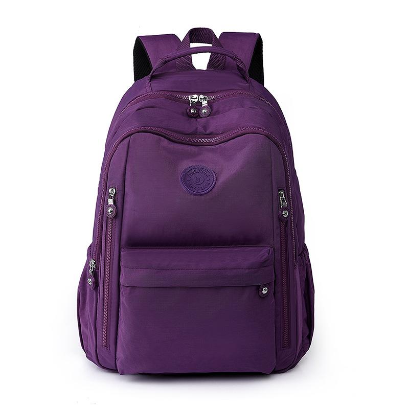 

Fashionable Multi Compartment Women s Backpack, Lightweight Student Backpack, Trendy Waterproof Nylon Cloth Bag, Casual Travel Bag фиолетовый