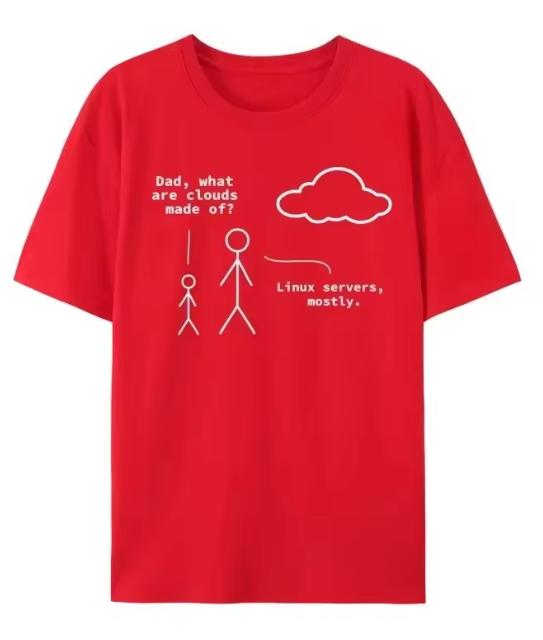 Fashion Dad What Are Clouds Made Of Funny Linux Programmer Print T Shirt Fall Cotton Adult Top TShirts Casual Print Tops Tees