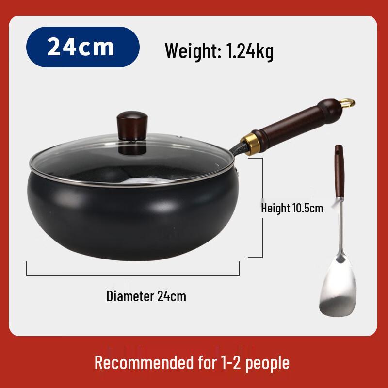 Hakka Style 24cm Pre-Seasoned Fine Iron Wok