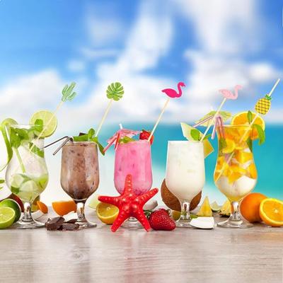 Lot de 100 Fourchettes à Cocktail pour Apéritifs 4,7 Pouces Bâtonnets à Fruits Cure-dents en Bambou Fantaisie avec Perle Pour Fête Anniversaire
