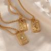 Stainless Steel Tarnish Free Jewelry Tarot Necklace Star Moon Rose Sun Design Pendant Waterproof Necklaces For Women
