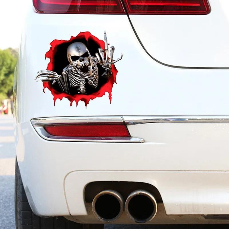 Personality 3D Skull Car Stickers Horror Skull Windshield Stickers Car Sticker for Motorcycle Car Decoration Car Accessories