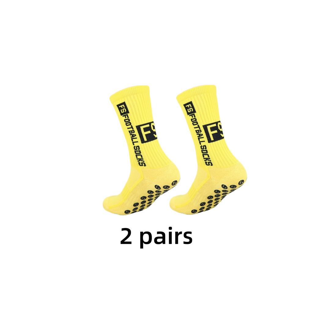 2 Pairs Non Slip Football Socks Mens Friction Gasket Tube Running Ice Snow Hiking Sports Over Knee Stockings Basketball Socks