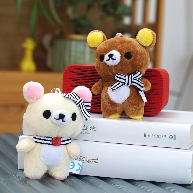1/2 Stück Kawaii Rilakkuma Anime Cartoon Plüschtiere Schlüsselanhänger Zubehör Weich gefüllter Rucksack Schlüsselanhänger Mädchen Junge Geburtstagsgeschenke