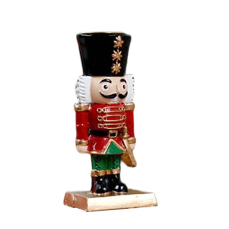 652F Christmas Nutcrackers Ornament Wooden Nutcrackers Figure Holders Table Centerpieces Christmas Decorations Gift