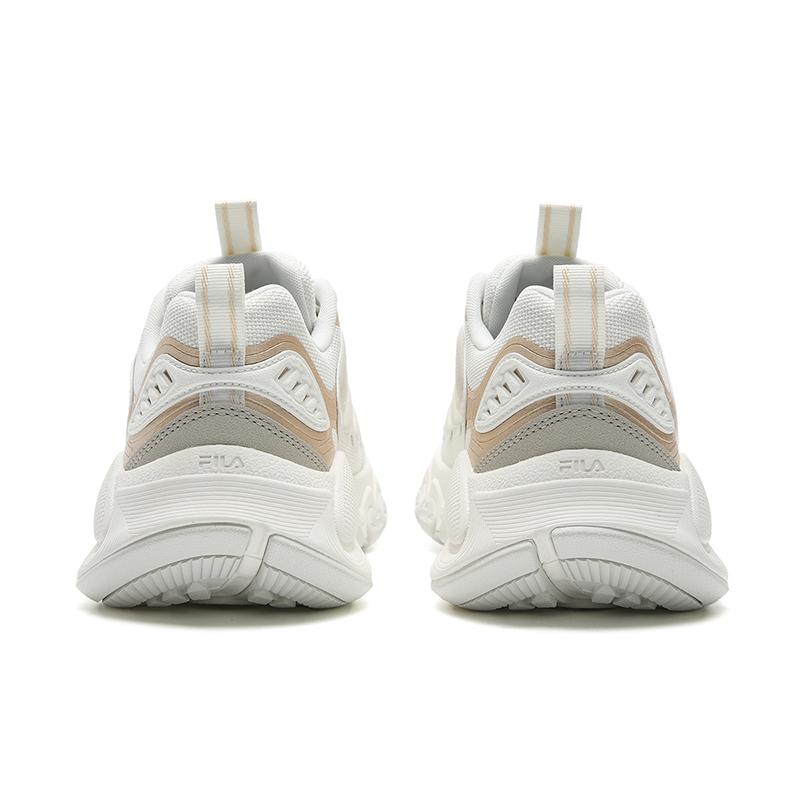 FILA TRUFFLE Cushioning Abrasion Resistant Lightweight Height Increasing Low top Chunky Sneakers Women's White Gold F12W611104FSF