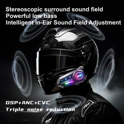 1/2 Pcs X3 Pro Motorcycle Helmet Headset Bluetooth 6.0 Intercom 500M Wireless 1000mAh Walkie Talkie with FM Radio Music Sharing