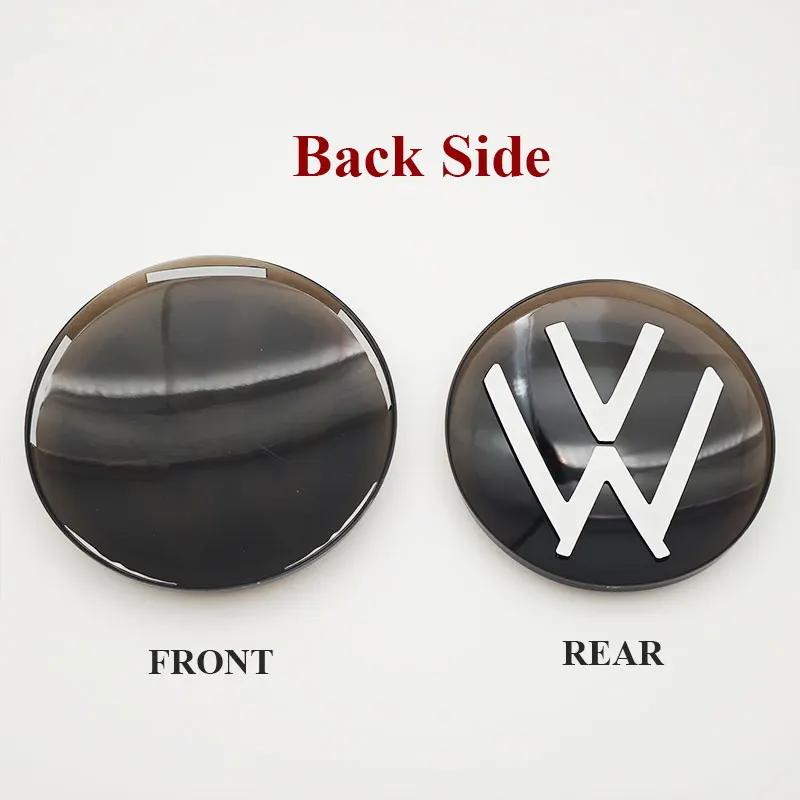 CJOZW1 For VW Volkswagen Jetta MK5 Golf 3D ABS Mirror Black Emblem Car Front Grill Rear Trunk Badge For Volkswagen VW Golf Pas Sat Polo