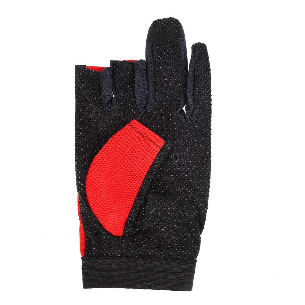 2 Pairs Fingerless Fishing Gloves Anti-Slip Kayak Glove Portable Fishing Hand Glove  Running красный