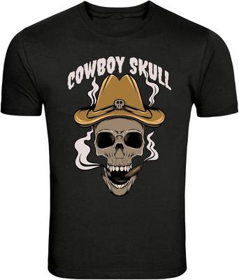Cowboy Skull Cigar Western Graphic T-Shirt