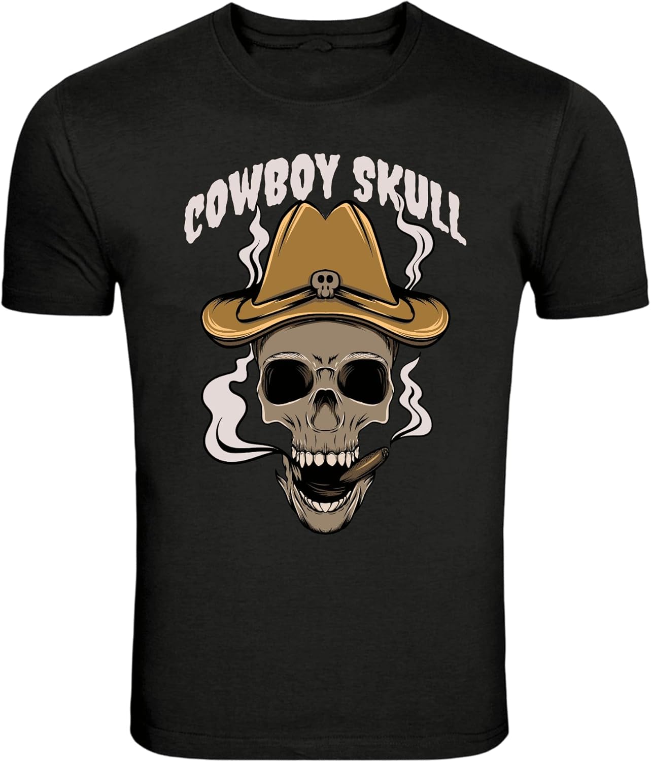 Cowboy Skull Cigar Western Graphic T-Shirt S