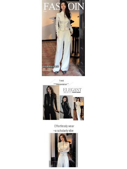 Women's Korean Style Casual Sportswear Set: Hooded Sweatshirt & Wide-Leg Pants (Spring/Autumn 2025)