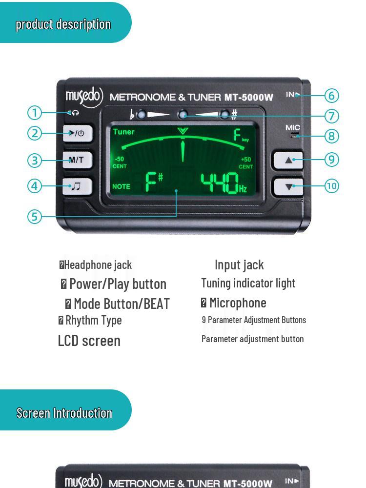 Little Angel Miaoshiduo Tuner and Metronome for Brass and Woodwind Instruments