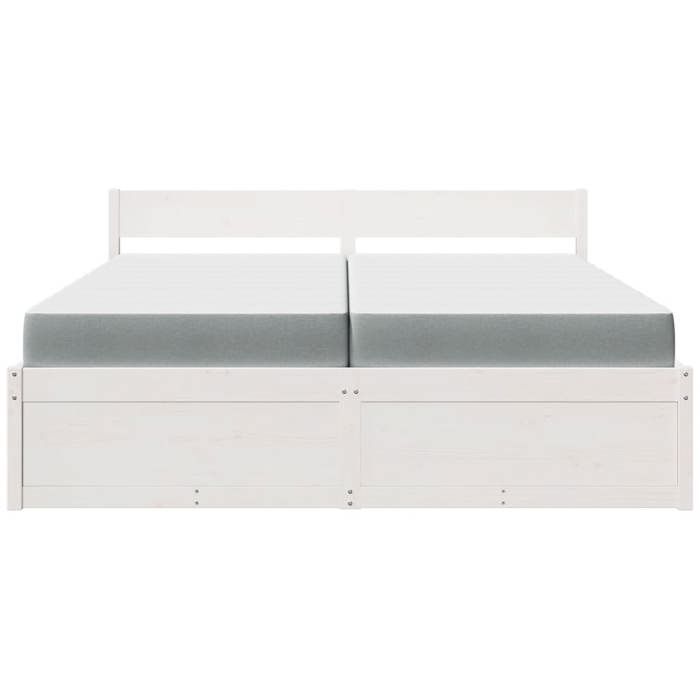 Maison Exclusive - Lit avec tiroirs et matelas blanc 200x200 cm bois massif de pin