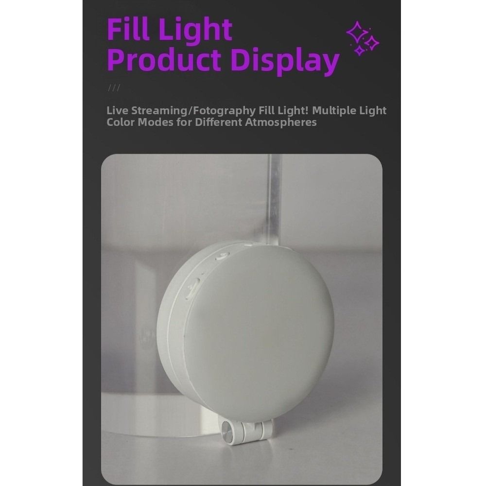 Three-color/RGB LED Portable Mini Fill Light 3000-6500K Pocket Photography Light Camping