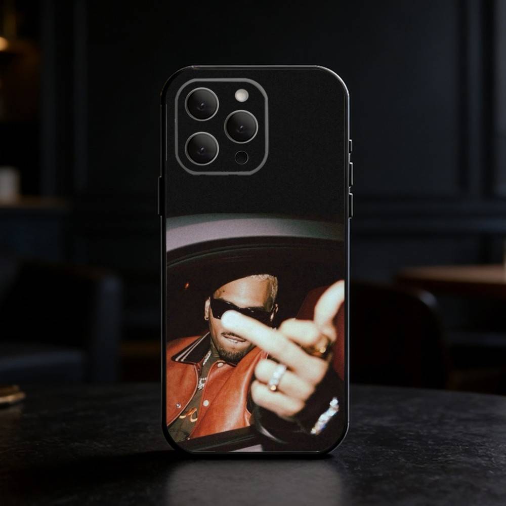 C-Chris Brown A-Amerikanischer Rapper Handyhülle Für iPhone 17,16,15,14,13,12,11 Plus,Pro Max,SE4Weiche Silikon Schwarze Hülle
