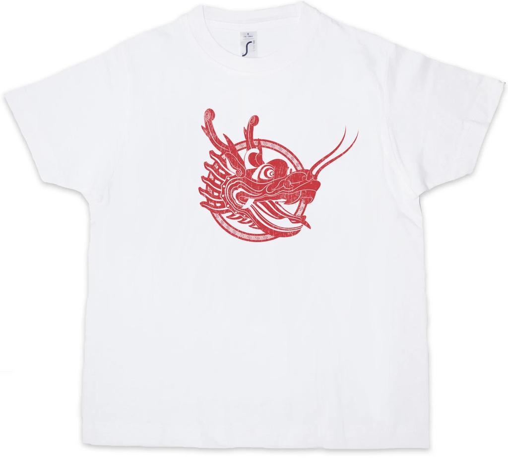 CHINESE TATTOO DRAGON HEAD Kids Boys T-Shirt Asia Dragon Oldschool Rockabilly