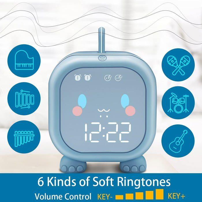 Fun Dragon-shaped Alarm Clock, Blue, Smart Timer for Kids.