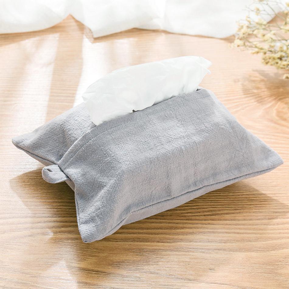 2PCS Ramie Fabric Tissue Box Cover,Napkin Holder Pumping Napkin Cover, Paper Box For Kitchen Car Toilet Tissue Case Container