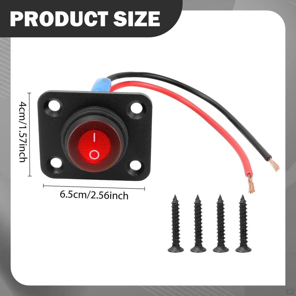 Rocker Switch Panel Mount Pre Wired on Off Toggle Screw Mounting Waterproof for RV Truck
