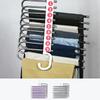 Trouser Hangers Pants Hangers Space Saving Stainless Steel Closet Cloth Organizers With Two Suspending Modes Multi-Functional