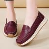 100% genuine leather women's large-sized casual sports shoes, loafers, fashionable, comfortable and lightweight leather shoes