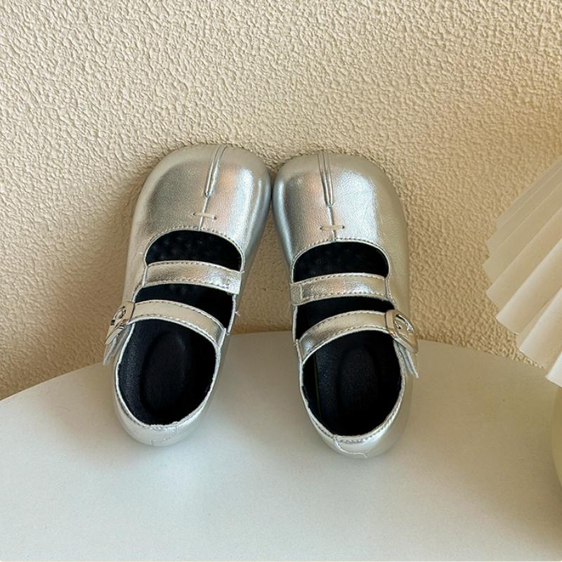 Girls Mary Jane Shoes Princess Soft Leather Ballet Flats Children Fashion Double Strap Round Toe Casual Toddler Designer Shoes