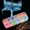 12 Colors Nail Art Glitter Sequins Holographic Mermaid 3D DIY Tip Decoration