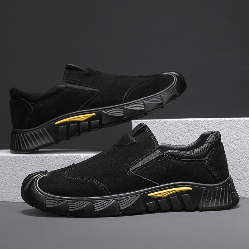 Men's shoes autumn new fashionable versatile one-pedal board shoes non-slip and wear-resistant outdoor tooling shoes men's labor insurance shoes