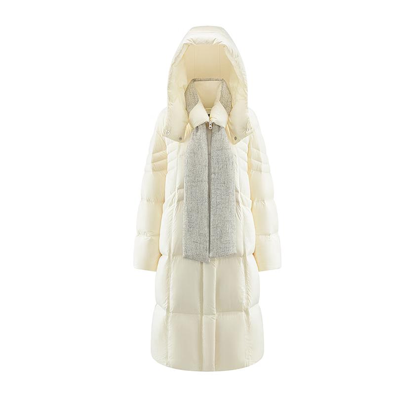 Aolilai Chen Duling Women's Detachable Hooded Long Down Jacket