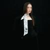 AVVINA PELLE Long Twilly Silk Scarf   Cream   Model  Botanic Garden
