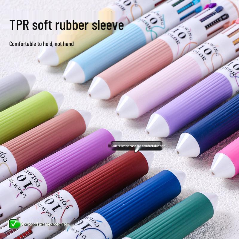Blue Fruit Green Mist Ballpoint Pen: 30-Color High Appearance Press-Type Stackable Colored Journal Pen for Students