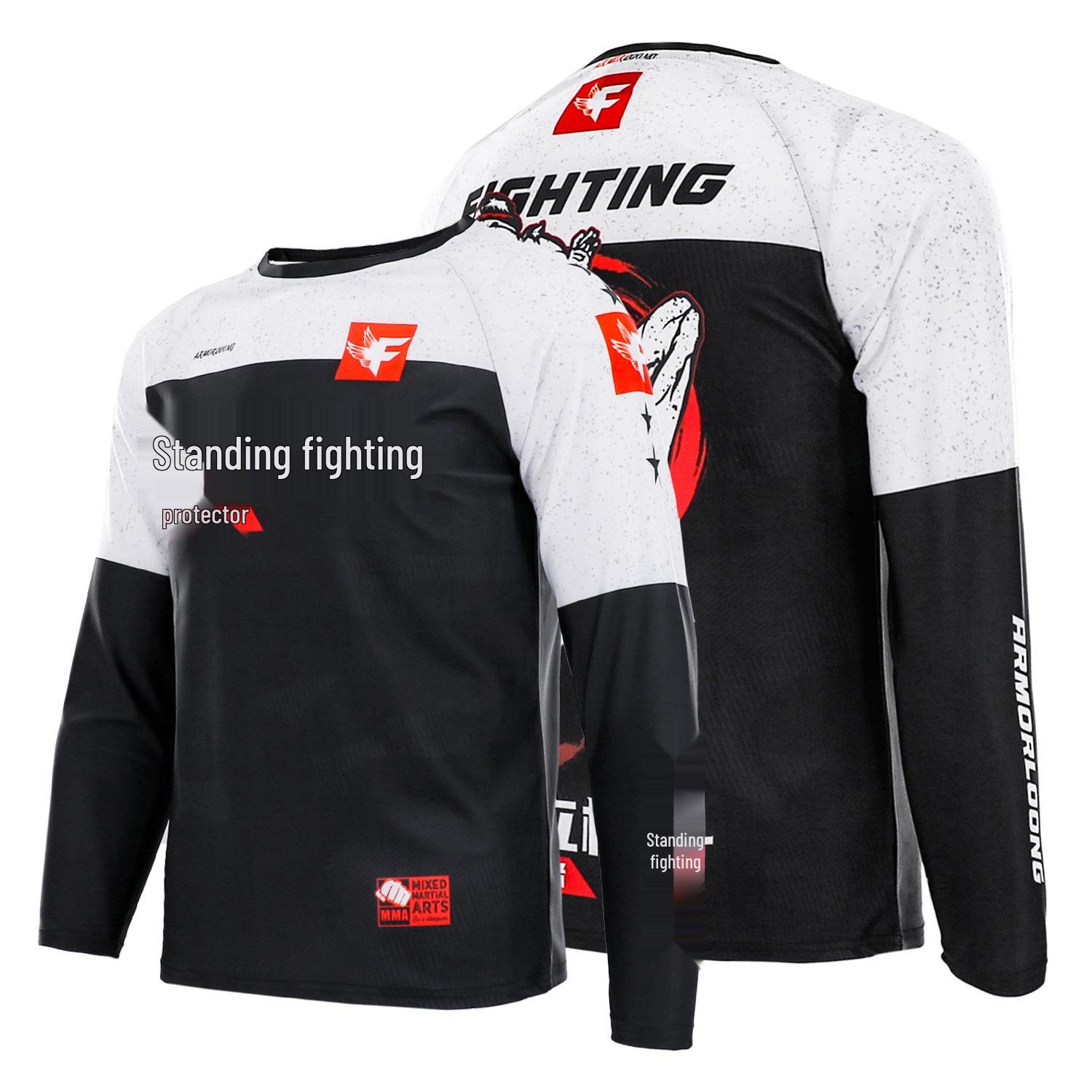 

Боевые искусства с длинным рукавом: Муай-тай, Кикбоксинг, UFC, ММА Базовый слой для тренировок на осень/весну XXL чёрный