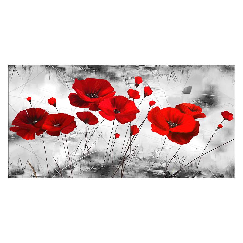 

Яркие маки, цветочные картины на холсте, настенные постеры и принты, настенное искусство для гостиной, домашний декор 50x100cm