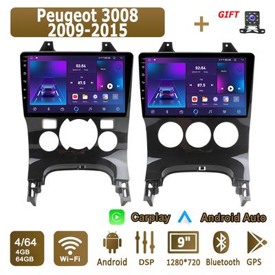 Android Carplay Autoradio für Peugeot 3008 2009-2015 Multimedia-Player Head Unit Stereo GPS-Navigation BT WIFI 4 + 64 GB