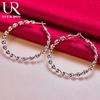 925 Sterling Silber 50mm gedrehte Seil Piercing Ohrringe Geschenk Party Mode Hochzeit Schmuck