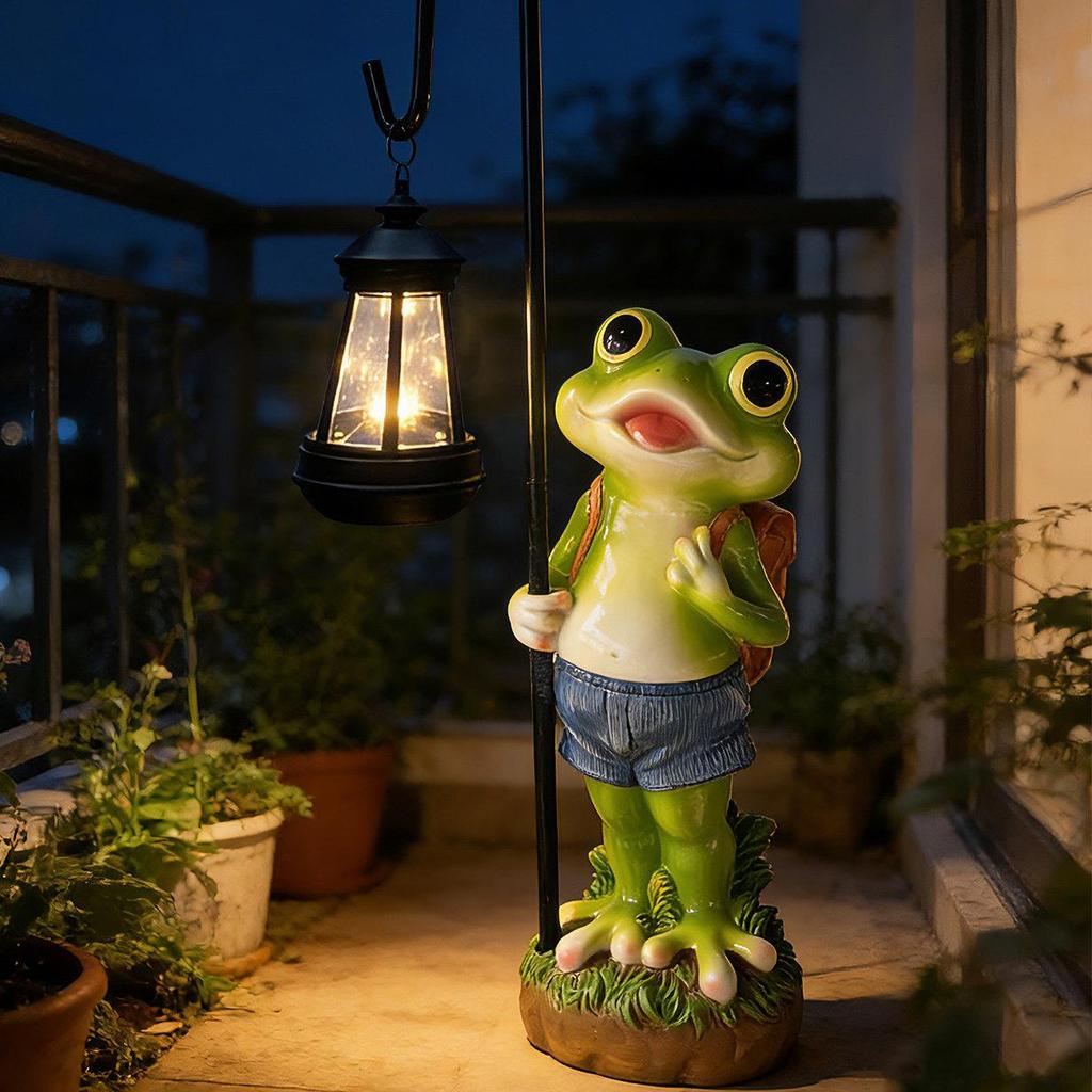 Solar-Powered Cute Frog Garden Lamp: Outdoor Decor for Courtyard, Balcony, Terrace, and Landscaping