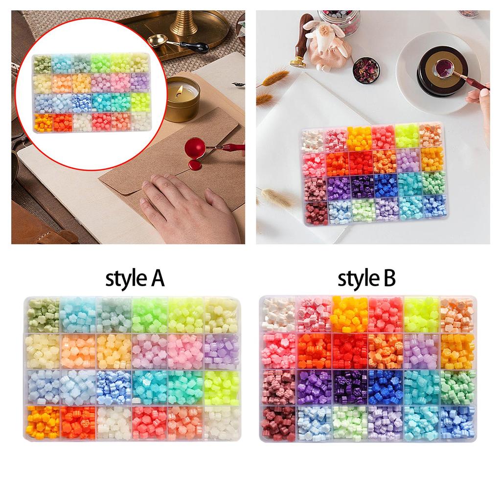 600x/ 1200x Sealing Wax Beads Set Seal Wax Pellets for Wax Seal Stamp Wax Seal Beads for New Year Gift Wrapping Holiday DIY Xmas