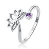WOSTU 925 Silver Pet Cat Stackable Opening Ring For Women Snake Dog Adjustable Rings Fine Jewelry Party Birthday Gift
