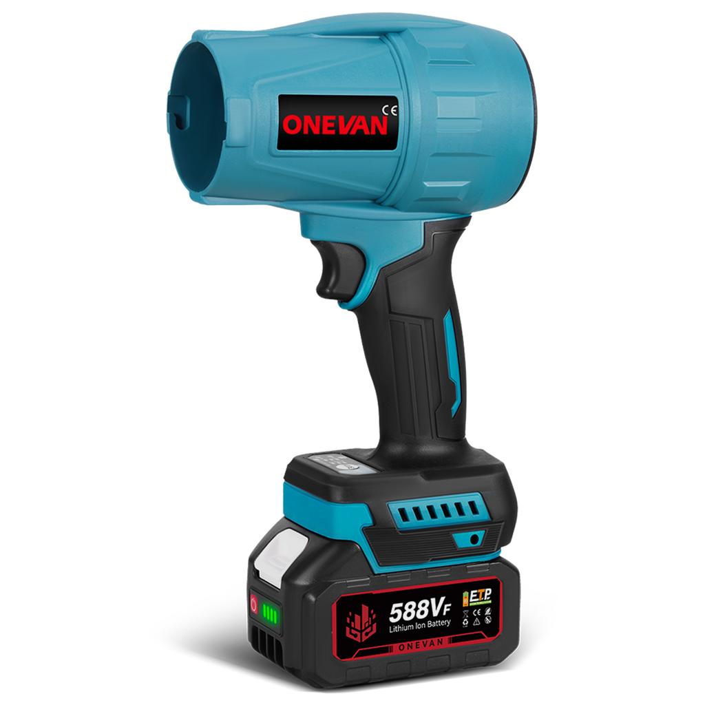 ONEVAN Brushless 3 Gears Electric Air Blowers Turbo 300000RPM Jet Fan Handheld Leaf Blower Dust Blowing Tool for 21V Battery