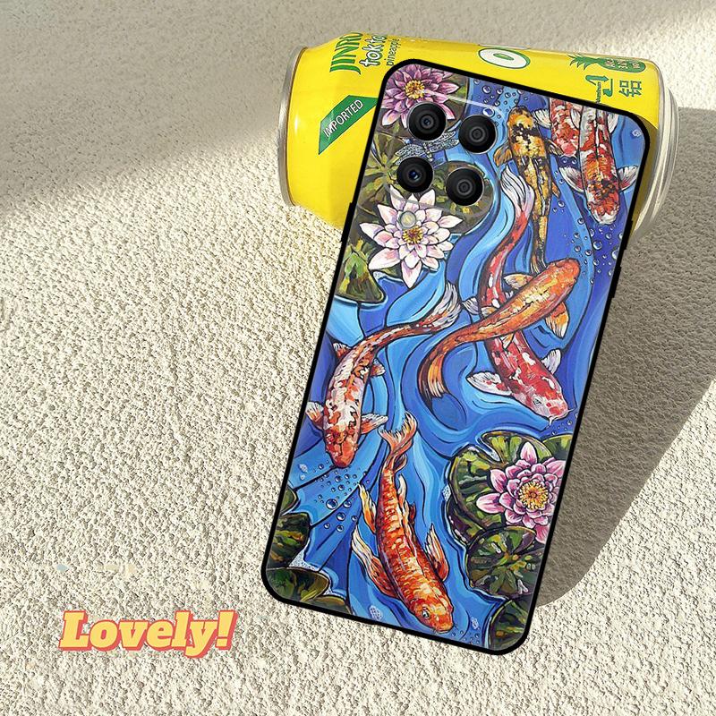 Koi Carp Fish Painting Case For Samsung Galaxy M31 M56 M13 M33 M53 M15 M35 M55 M06 M16 M36 M12 M32 M52 M14 M34 M54