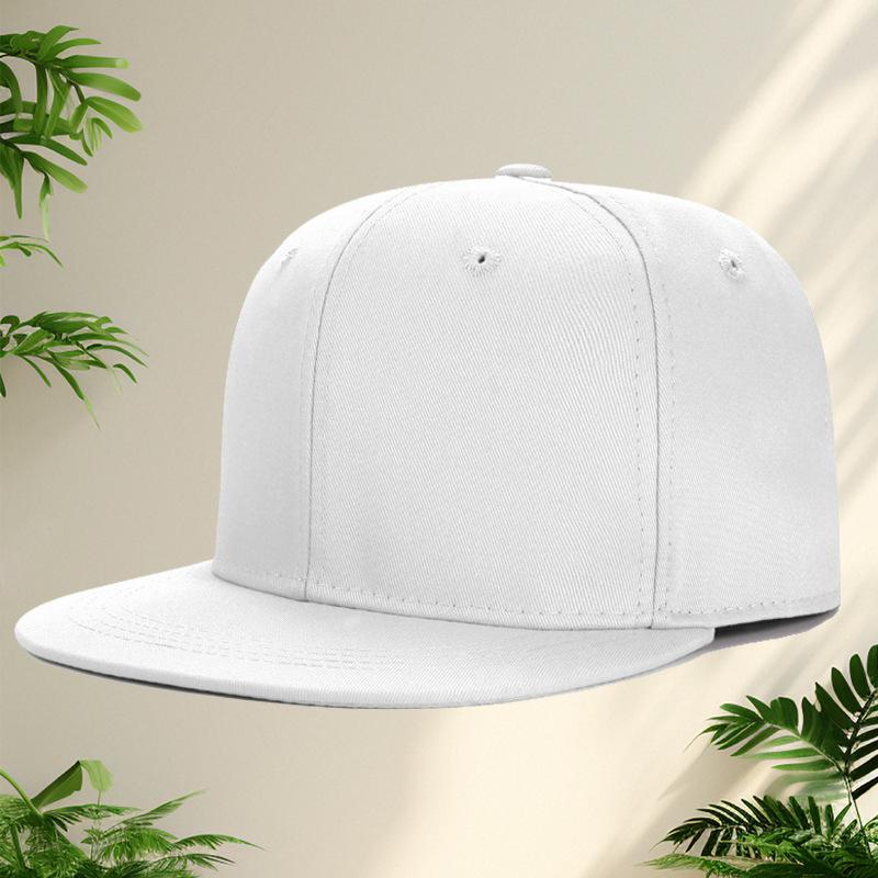Cotton flat edge hat embroidery hip hop flat brim hat custom hip hop hat men's and women's fashion trends