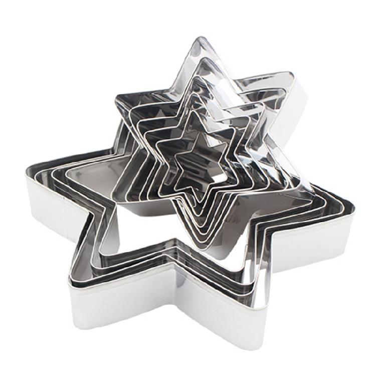 10 PCS Food-Grade Stainless Steel Star Theme Christmas Cookie Cutter Baking Gift