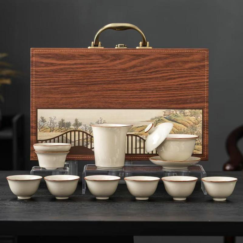 Yuzhu Xun Retro 10-Piece Ceramic Kung Fu Tea Set