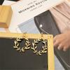Simple Hollow Drop-shaped Leaf Earrings Women's Stud Earrings Korean Temperament Versatile Leaf Earpins Earrings Earrings