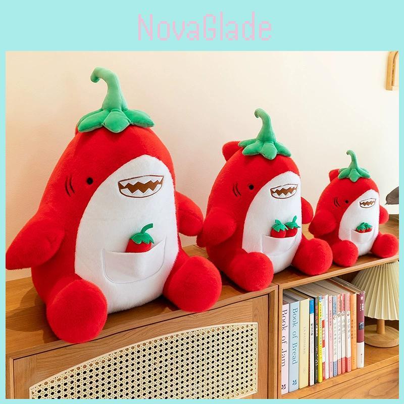 Creative Chili Shark Plush Toy Soft Stuffed Animal Pillow For Kids Adorable Home Decor