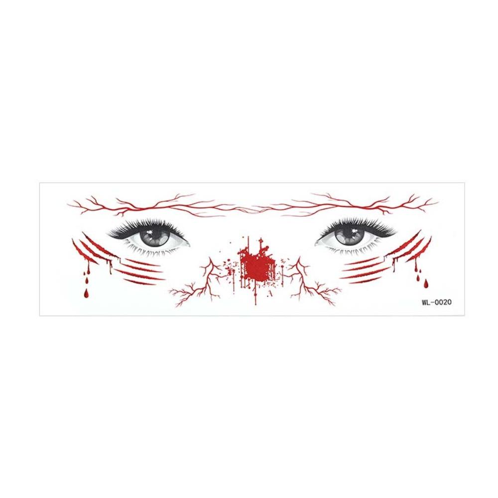 Spider Web Halloween Face Tattoo Sticker Ghost Bat Body Art Scar Stickers Haunted House