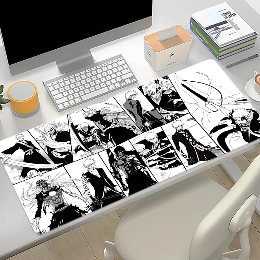 Anime Bleach Mouse Pad Large Black White Manga Mousepad Laptop Office Mouse Mats Rubber Table Pc Gaming HD Printing Non-Slip Mat